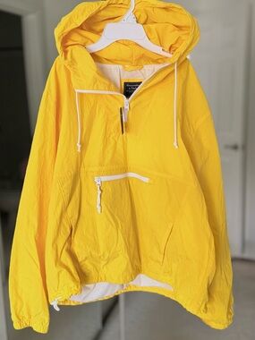 Abercrombie & Fitch Bright Yellow Hooded Anorak Pullover